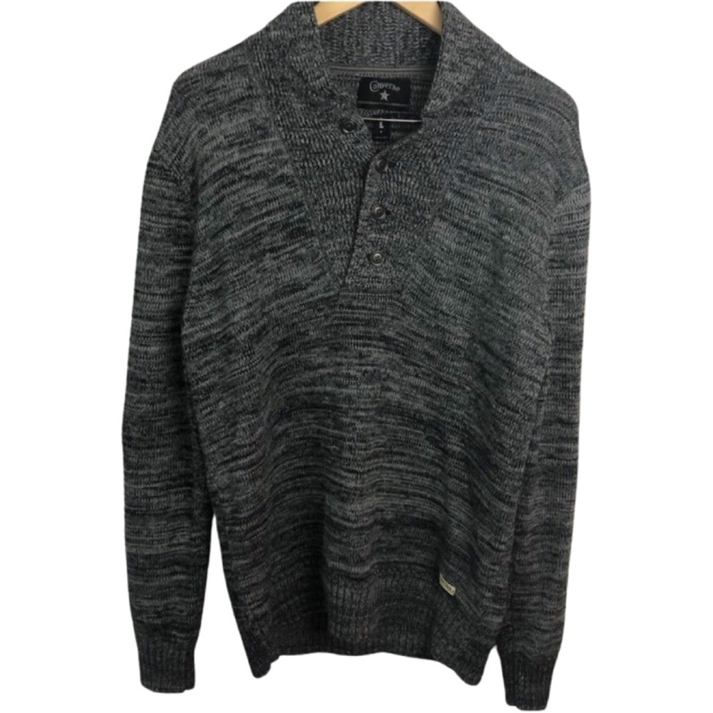 CONVERSE Shawl Neck Space Dyed Fisherman Sweater - Picture 3 of 11